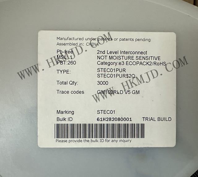 ST推出電源管理IC STEC01PUR 接地路徑安全開(kāi)關(guān)，帶可編程定時(shí)器