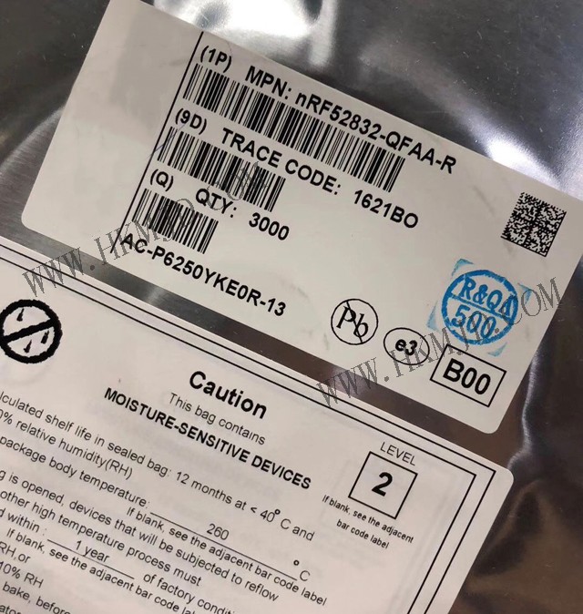供應(yīng)低功耗藍(lán)牙 NRF52832-QFAA-R 多協(xié)議藍(lán)牙5，2.4GHz專有片上系統(tǒng)