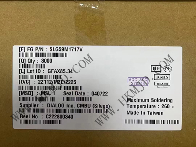 全新SLG59M1717V 高性能 4 mΩ、5 A 單通道 nFET 負載開關