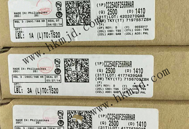 配備256kB 閃存，8kB SRAM【CC2540F256RHAR】——帶 USB 的低功耗 Bluetooth?無線MCU
