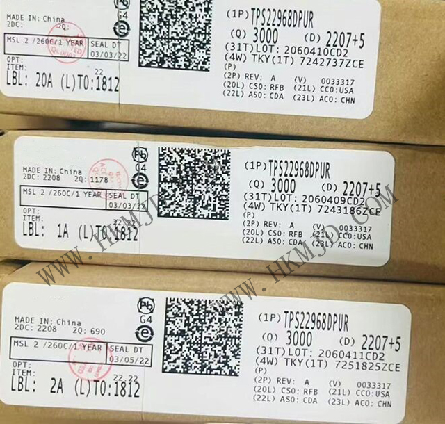 供應(yīng) TI TPS22968DPUR 雙通道超低電阻負(fù)載開(kāi)關(guān)，帶受控導(dǎo)通功能